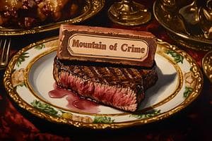 Mountain of Crime, a Murder Mystery Comedy card